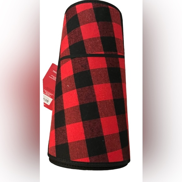 NWT 25" Roll-Up Buffalo Check Fabric Christmas Tree Collar Red/Black Wondershop - Picture 8 of 8